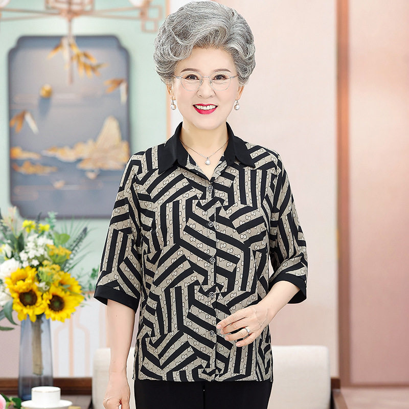 中老年衬衫女夏装中袖50