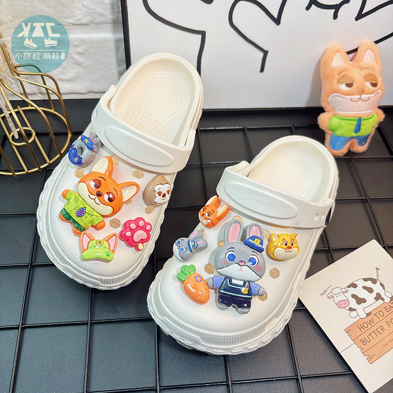 新款白色兔子狐狸洞洞鞋,童鞋/婴儿鞋/亲子鞋,儿童洞洞鞋,淘宝优惠券,粉丝福利购,淘宝优惠卷