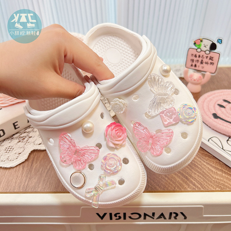 女童小孩洞洞鞋海边拖鞋适合上班穿的户外家居宝宝凉鞋防滑亲子鞋