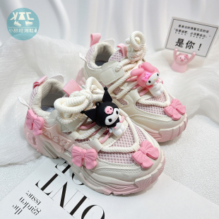 粉色女童宝宝运动鞋女款2026新款女宝网面鞋子春秋款春秋春季春款