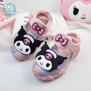 女童夏天海边凉鞋外穿可爱儿童小童鞋子夏款防滑包头洋气2025年潮