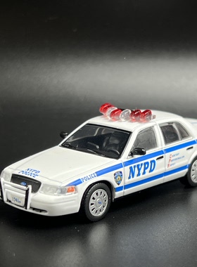 596 福特 金牛座  维多利亚 皇冠 cv警车 1:64 NYPD 合金汽车模型