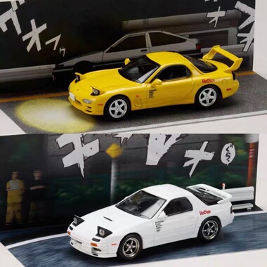 Hobby Japan 1:64 马自达 RX7 头文字D 跳灯版 合金汽车模型 FD3S