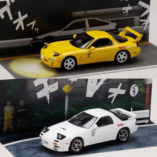 Hobby Japan 1:64 马自达 RX7 头文字D 跳灯版 合金汽车模型 FD3S