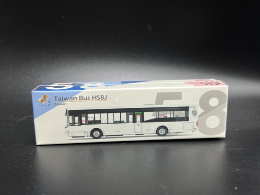 微影 Tiny 台湾客运巴士 HS8J TW58 白色 合金汽车模型 收藏 摆件