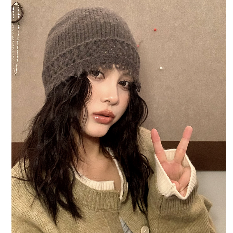 秋冬羊毛针织冷帽女保暖护耳包头