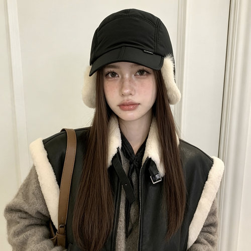 冬季防寒护耳鸭舌帽情侣百搭款