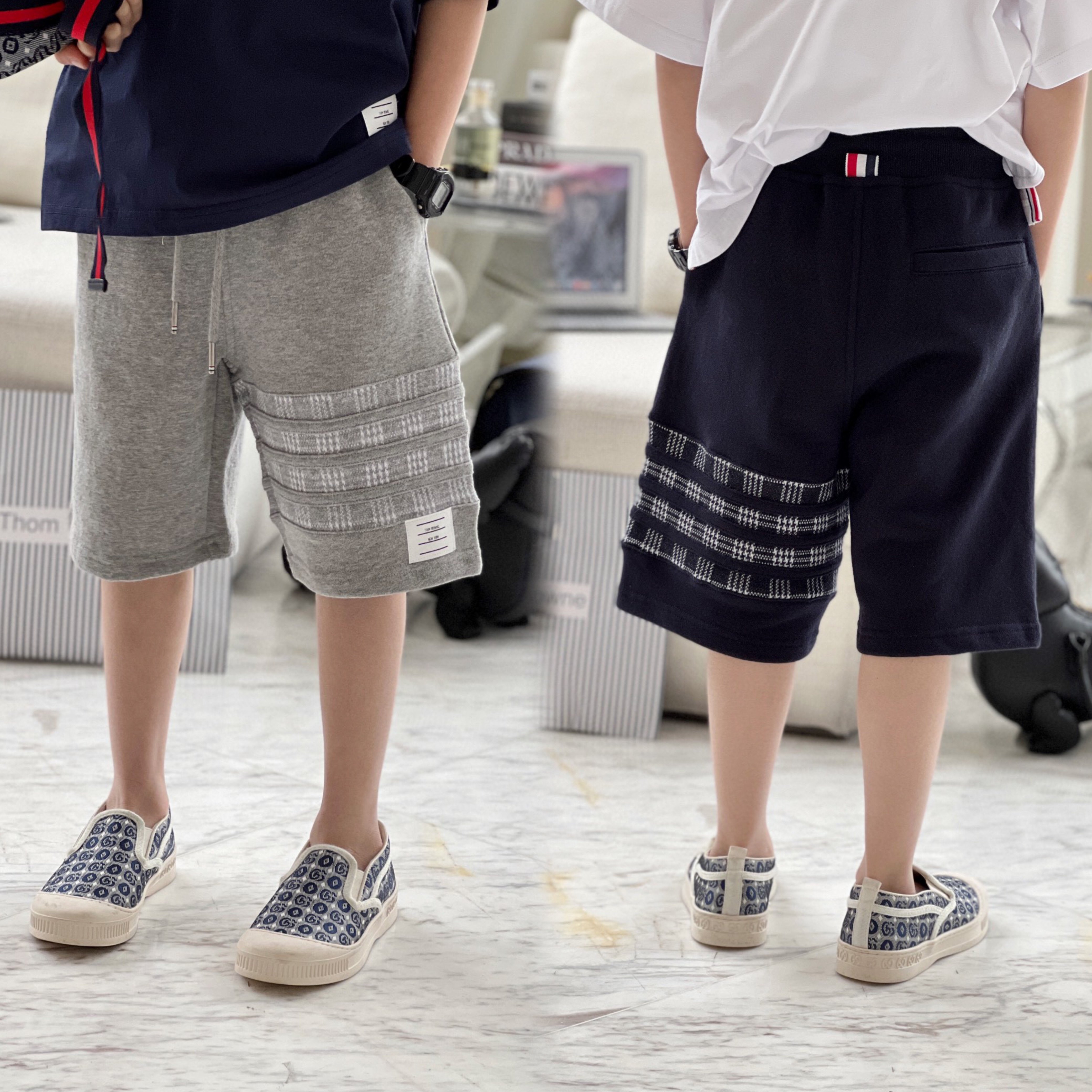 男童短裤夏季潮童学院风纯棉五分裤中大童炸街时尚裤子百搭中裤