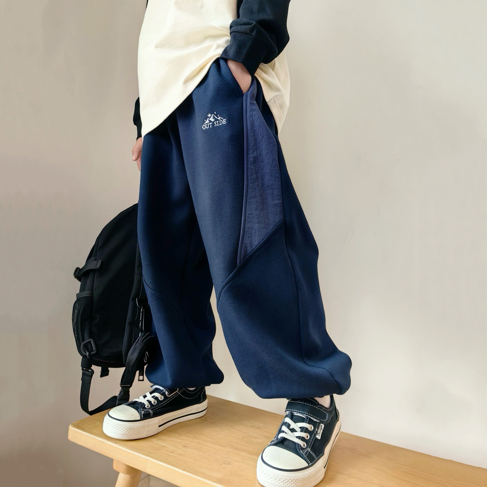 张恩朵童装【不倒绒】儿童卫裤冬季男女童柔软保暖一体绒加绒裤子