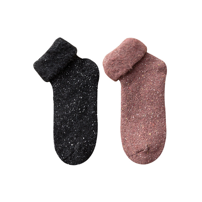 가을 겨울 여성용 양모 양말 플러스 벨벳과 두꺼운 양말 중반 송아지 양말 슈퍼 두꺼운 따뜻한 겨울 긴 눈 양말 T