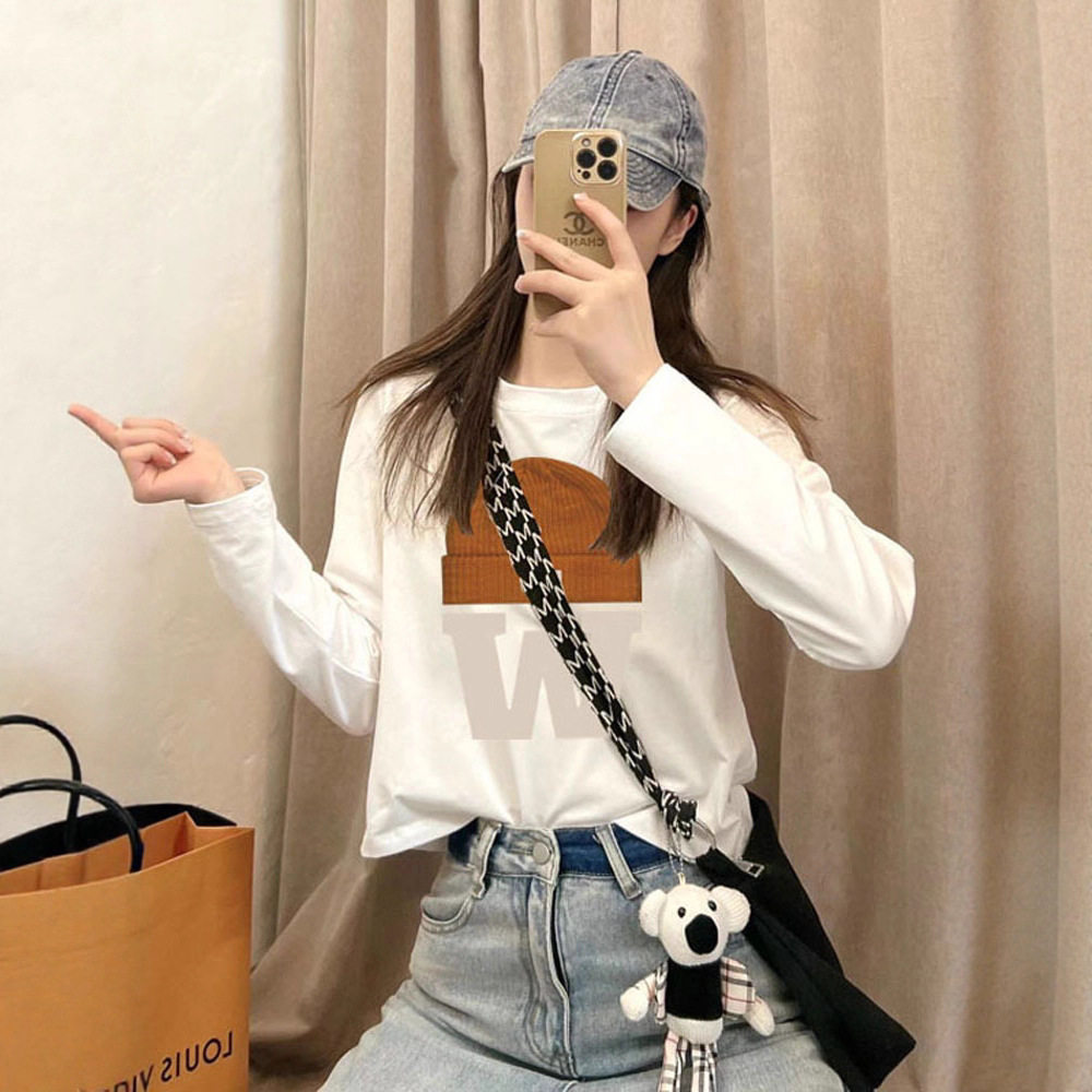 2026新款秋内搭短款打底衫高腰小众宽松圆领帽子长袖T恤女