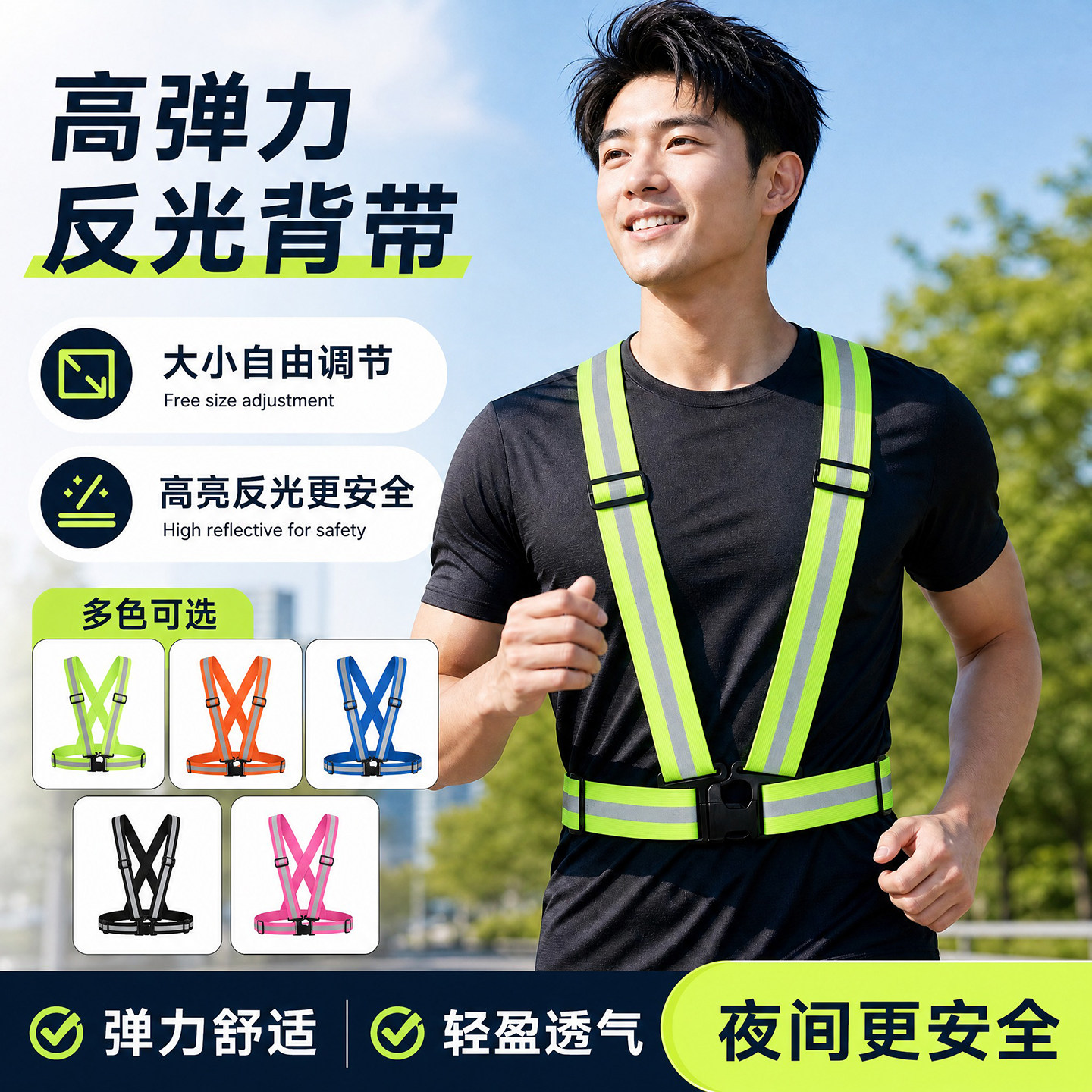 建筑代驾反光安全背带大小可调节图片