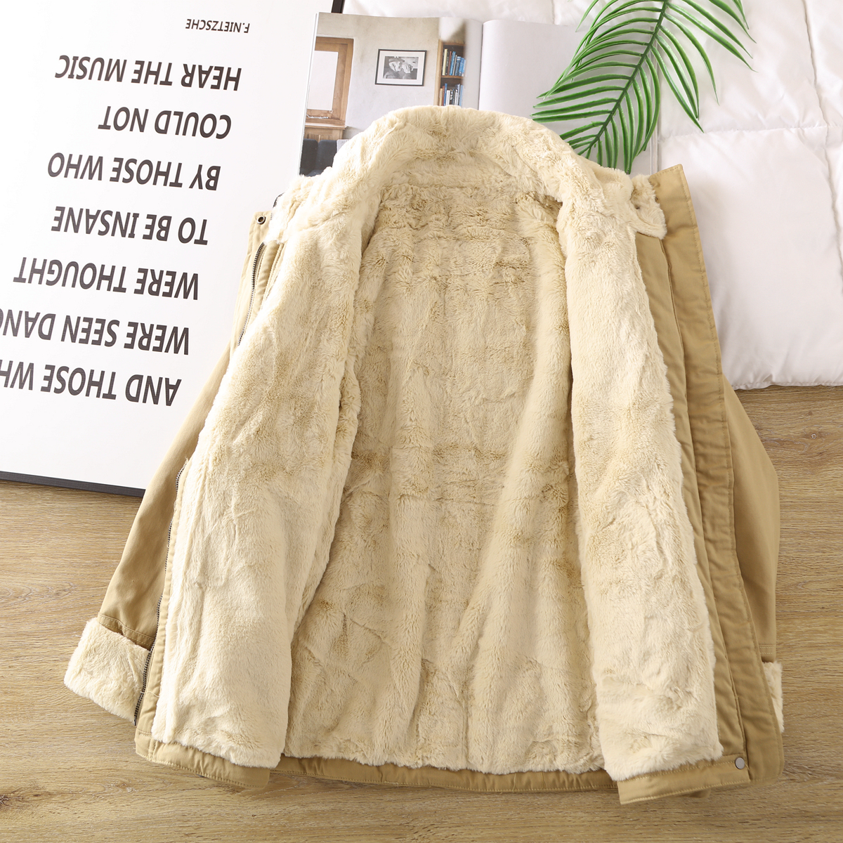 派克服外套双口袋+加厚加绒内里