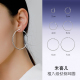 手术钢耳圈素圈耳环女 钛钢大圆圈养耳洞耳钉高级感夸张耳饰欧美