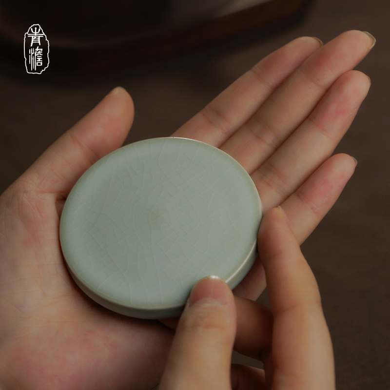 汝窑盖置盖托陶瓷开片仿宋汝瓷