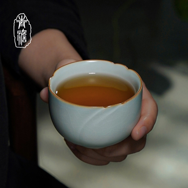 汝窑茶杯主人杯景德镇单杯原矿手工陶瓷仿古品茗杯天青汝瓷羽客杯,餐饮具,茶杯,淘宝优惠券,粉丝福利购,淘宝优惠卷