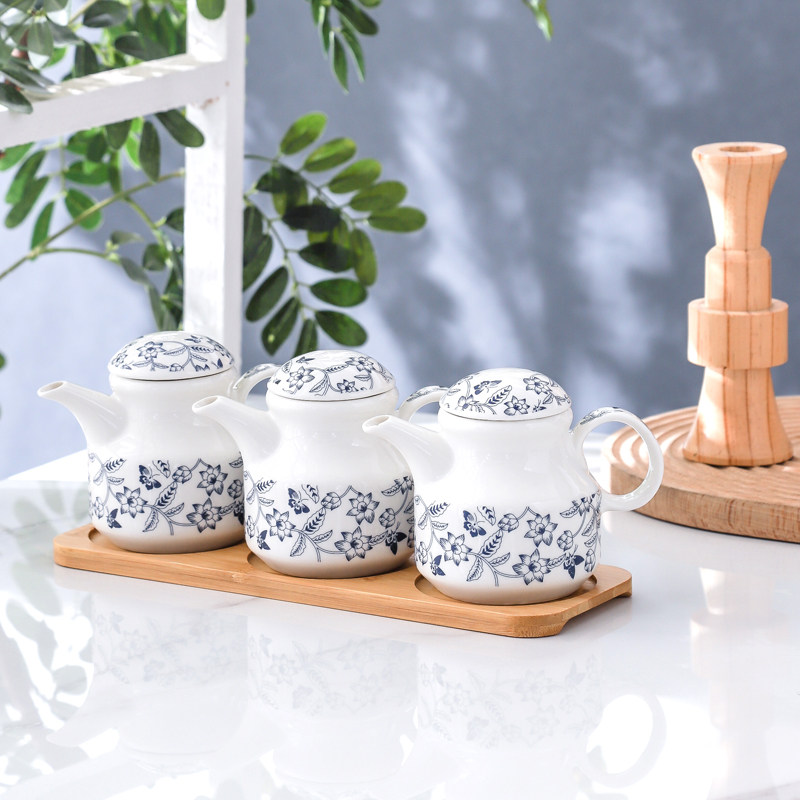 调味瓶罐盐罐青花陶瓷餐厅用复古醋壶辣椒罐牙签筒筷筒盐罐酱油壶