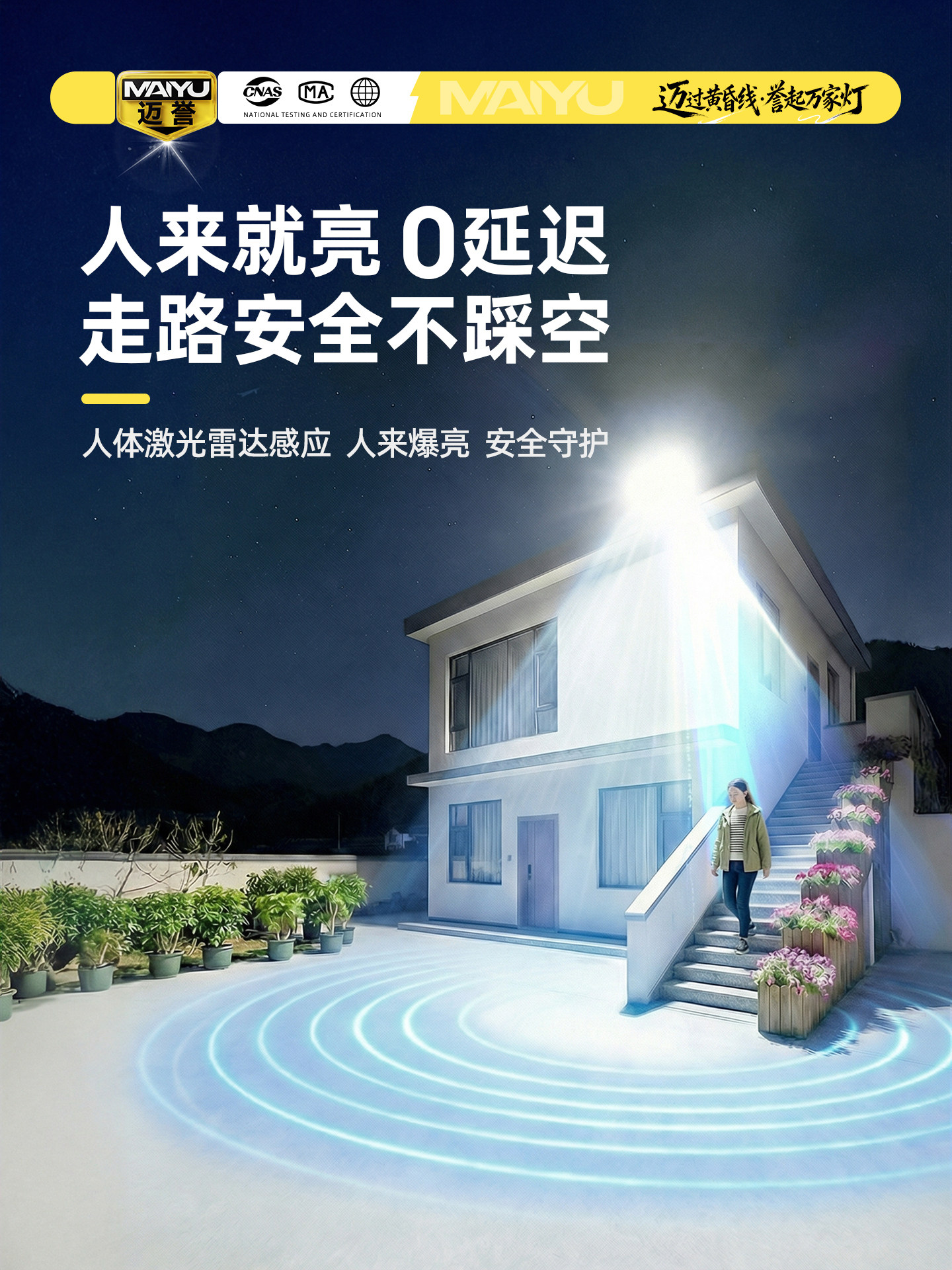 太阳能户外灯2026新款感应灯人来即亮家用庭院灯超亮强光照明路灯