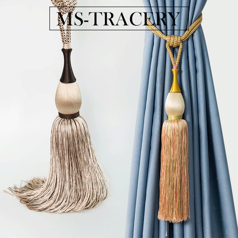 新款流苏窗帘穗子 花瓶球窗帘流苏挂球绑绳现货精品 窗帘辅料现货