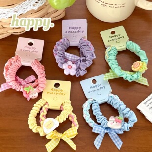 奶油黄油小熊大肠发圈卡通小清新头绳女学生发饰马卡龙高弹力