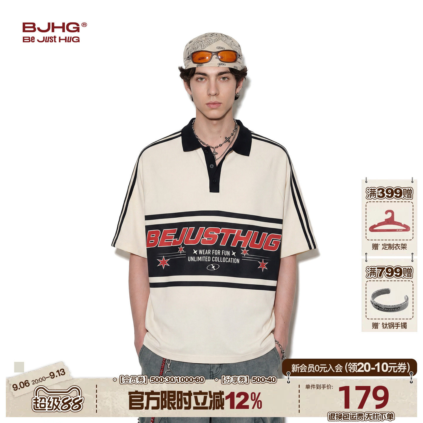 BJHG复古美式POLO衫男款短袖新款图片