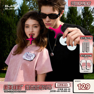 半袖 贴贴T恤·BJHG不计后果凉感短袖 潮牌情侣装 2025新款 T恤女夏季