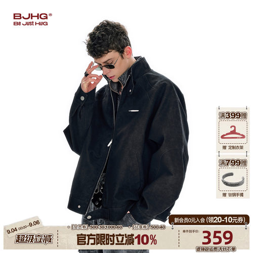 BJHG皮衣外套男春季新款立领夹克