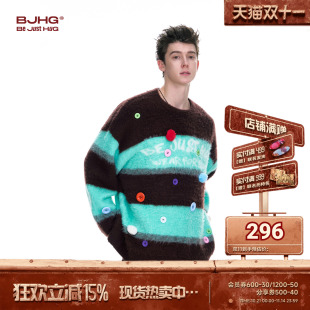 女 加厚圣诞情侣复古条纹针织衫 王橹杰同款 BJHG不计后果毛衣男秋季