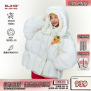 BJHG不计后果贴贴短款羽绒服女冬季90绒双层防风连帽泡芙羽绒外套