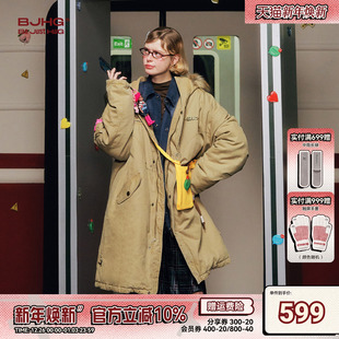 冬季 棉服男款 外套厚毛领棉袄派克服女 长款 BJHG不计后果巴恩风工装