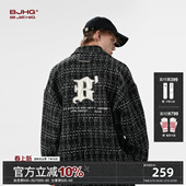 夹克女 加厚格子衬衫 BJHG不计后果小香风外套男冬季 高级感潮牌美式