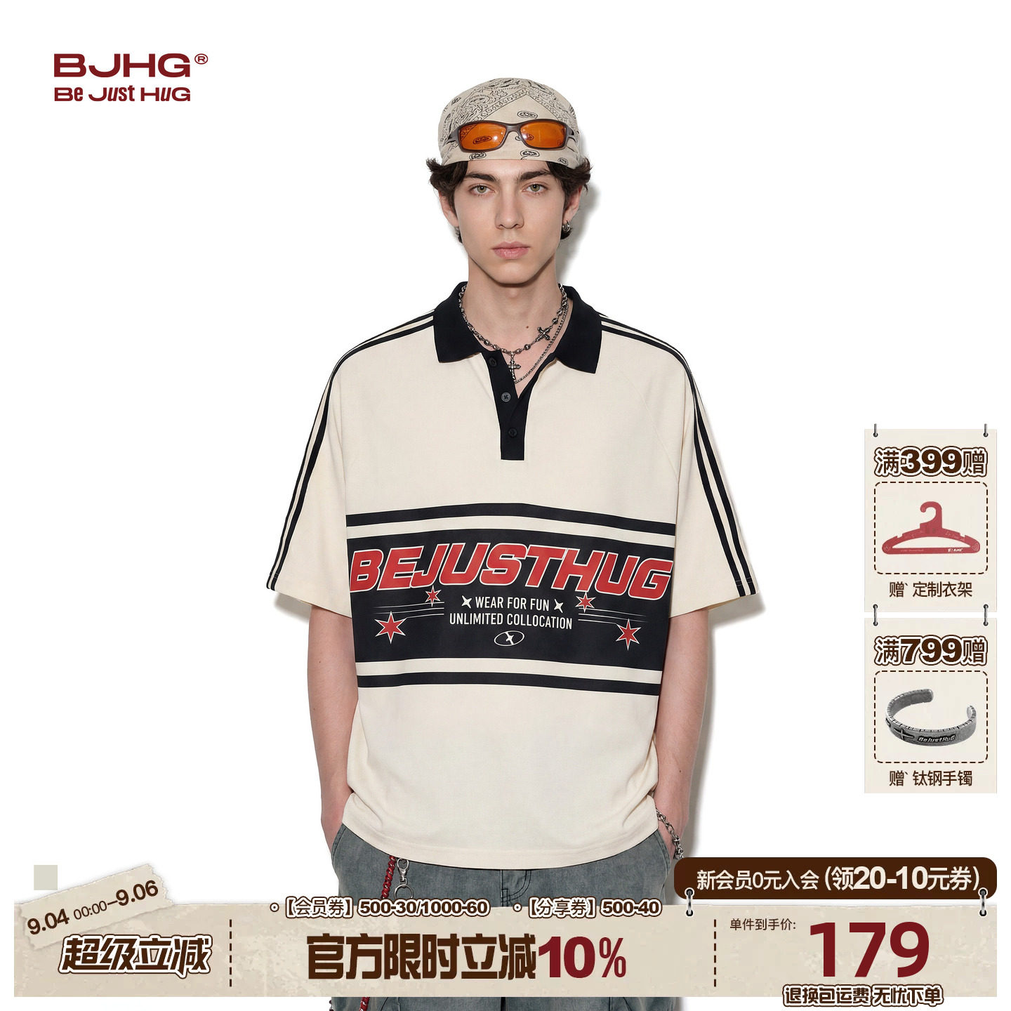 BJHG复古美式POLO衫男款短袖新款图片