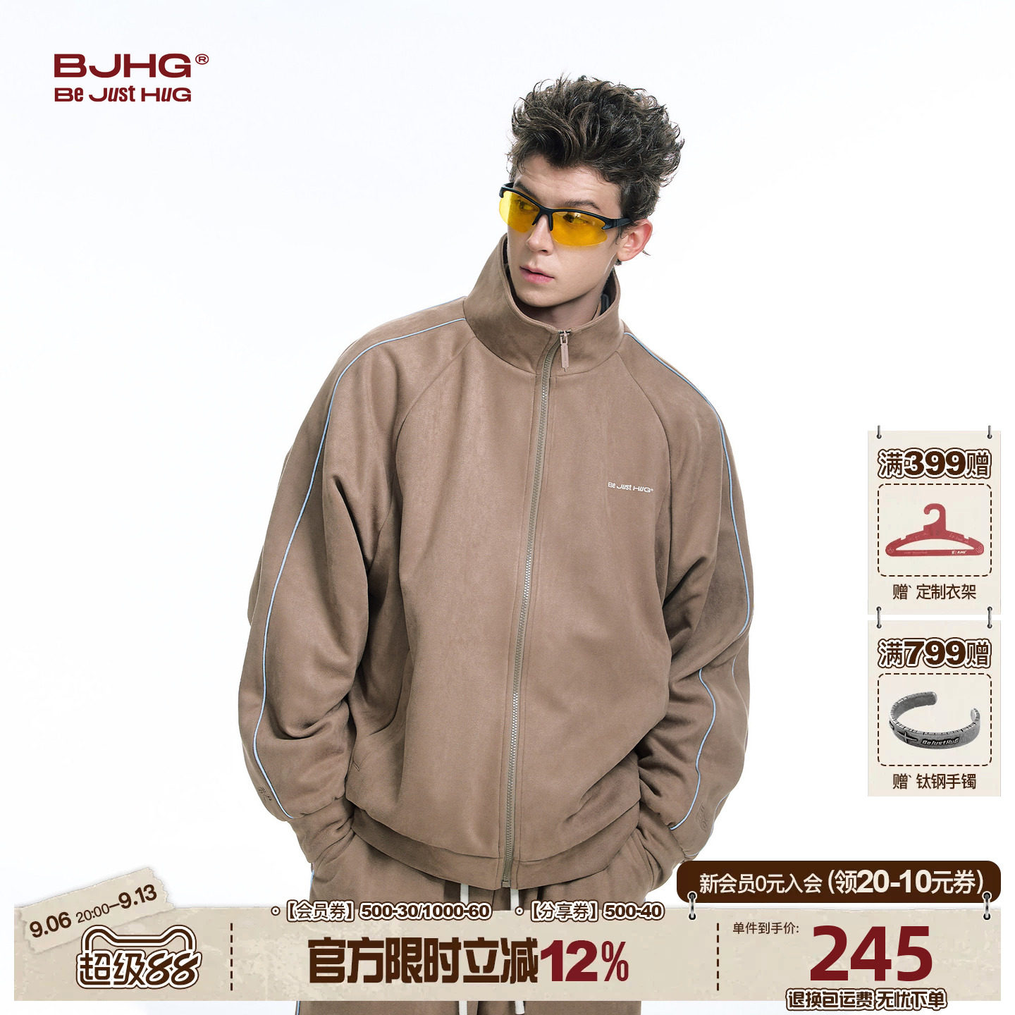 BJHG麂皮绒夹克外套男款秋冬图片