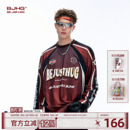 2025新款 男t恤冬季 潮圆领宽松休闲上衣女 赛车风长袖 BJHG不计后果