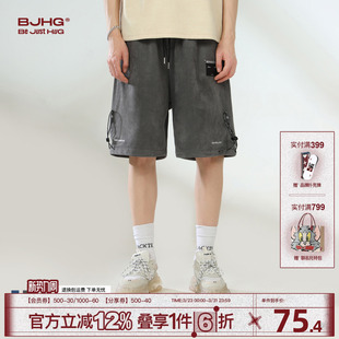 宽松运动五分裤 BJHG不计后果环保麂皮绒工装 休闲潮美式 男夏季 短裤