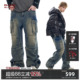 厚款 男款 冬季 可拆卸复古工装 子 BJHG不计后果美式 直筒裤 高街牛仔裤