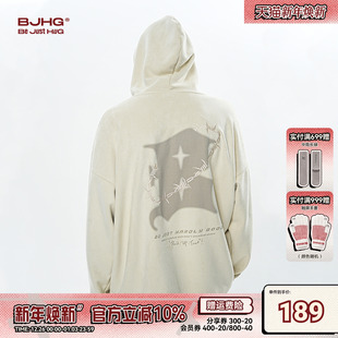 情侣装 美式 潮牌重磅Oversize外套女 冬季 BJHG不计后果连帽卫衣男款