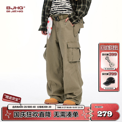 BJHG美式大口袋工装裤男款秋新款