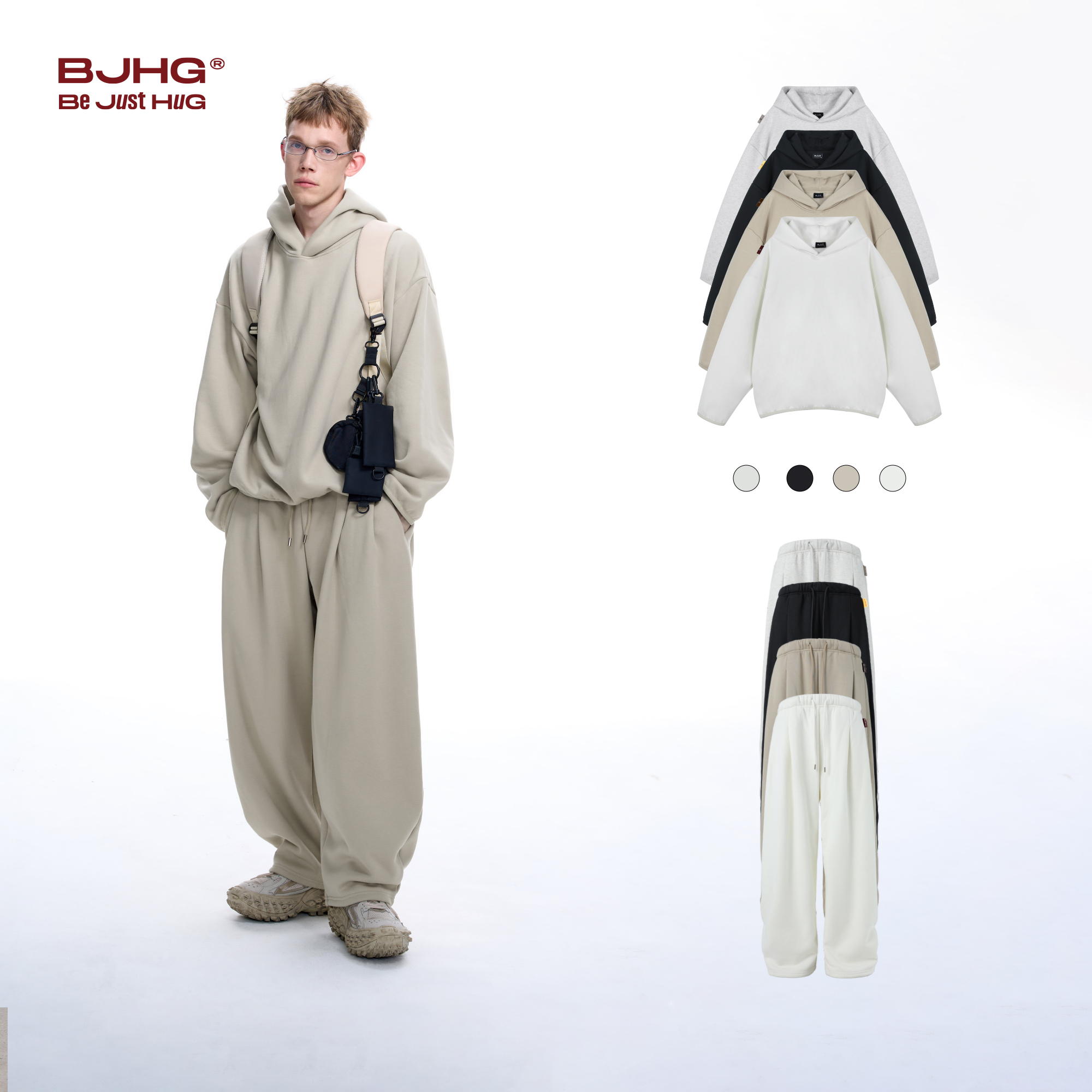 BJHG加绒远红外发热抗菌卫衣套装