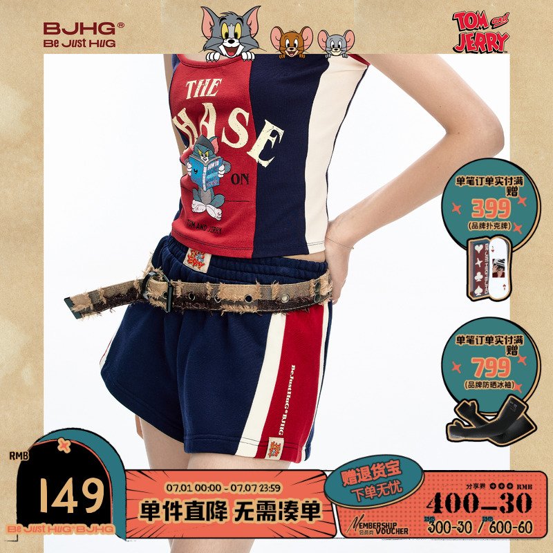 BJHG猫和老鼠联名短裤夏季外穿潮