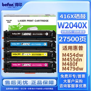 适用惠普HP m454dw m479fdw 得印W2040A 479dw 易加粉 m454dn 佳能crg055墨盒粉盒含芯片 416A硒鼓四色套装
