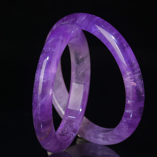 礼物饰品 女款 吴老头水晶 天然收藏级冰种巴西薰衣草紫水晶手镯