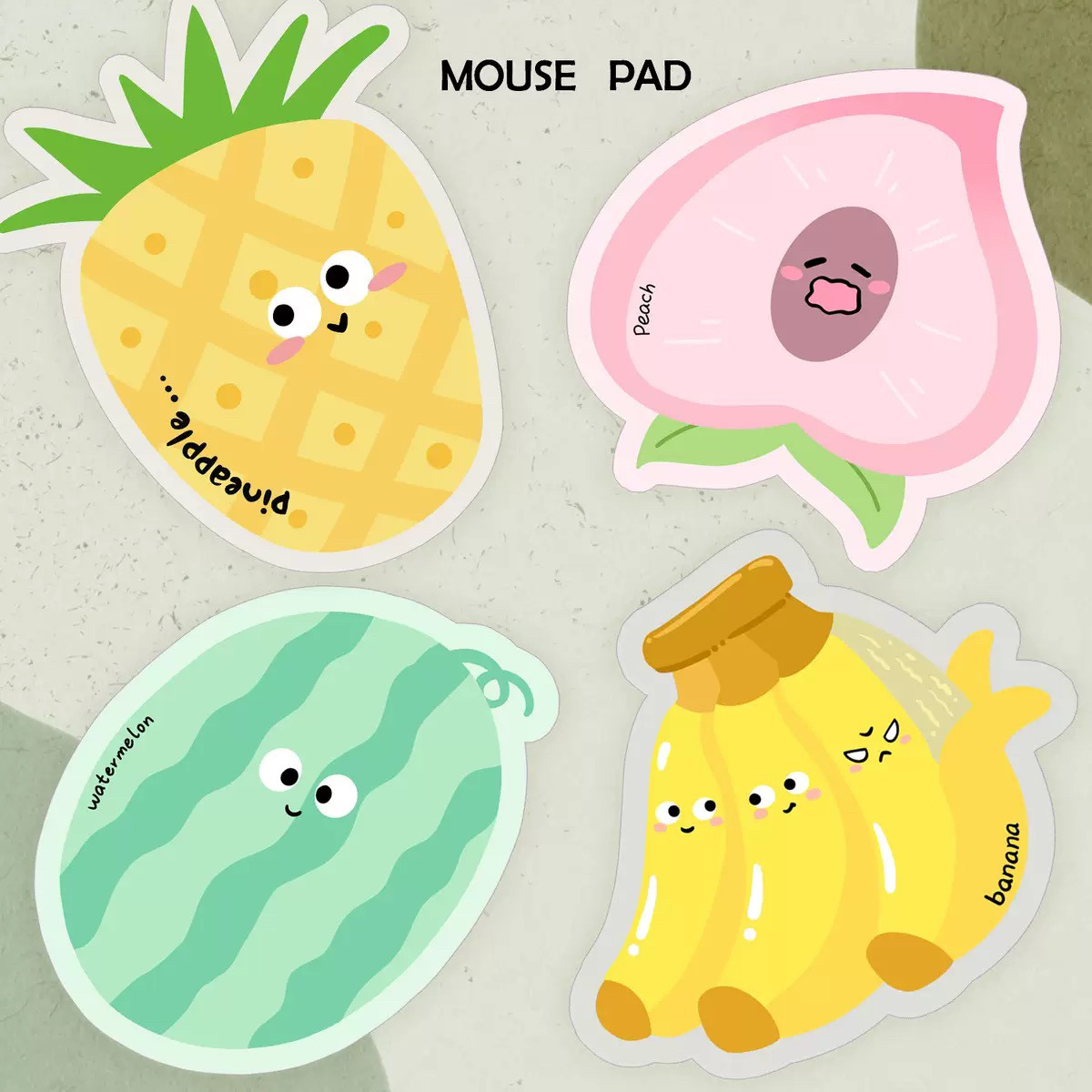 卡通异形西瓜菠萝水果鼠标垫办公室工位垫可爱滑鼠垫 多巴胺INS风