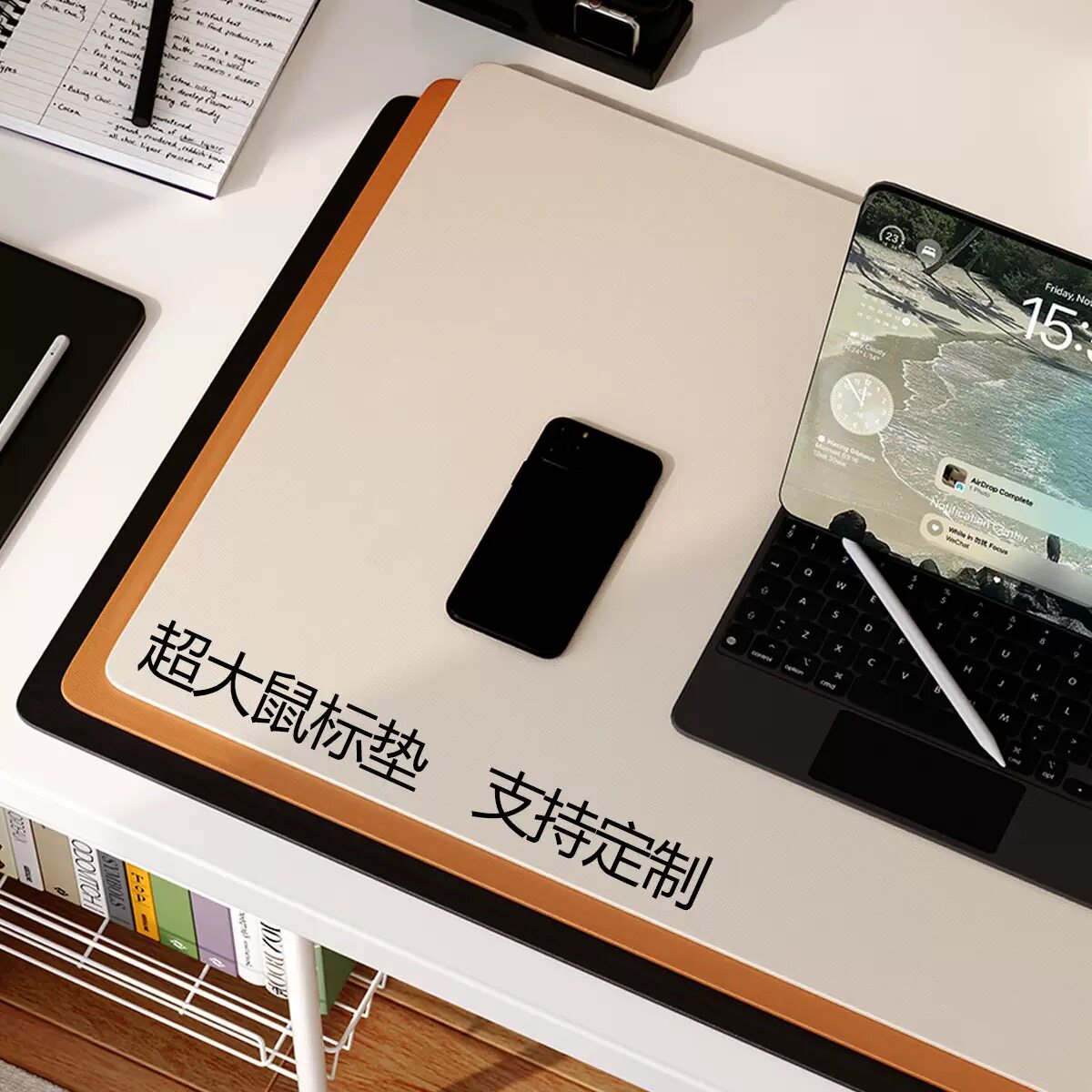 鼠标垫超大号电脑桌垫办公室桌面键盘皮革高级感书桌垫子桌布学生