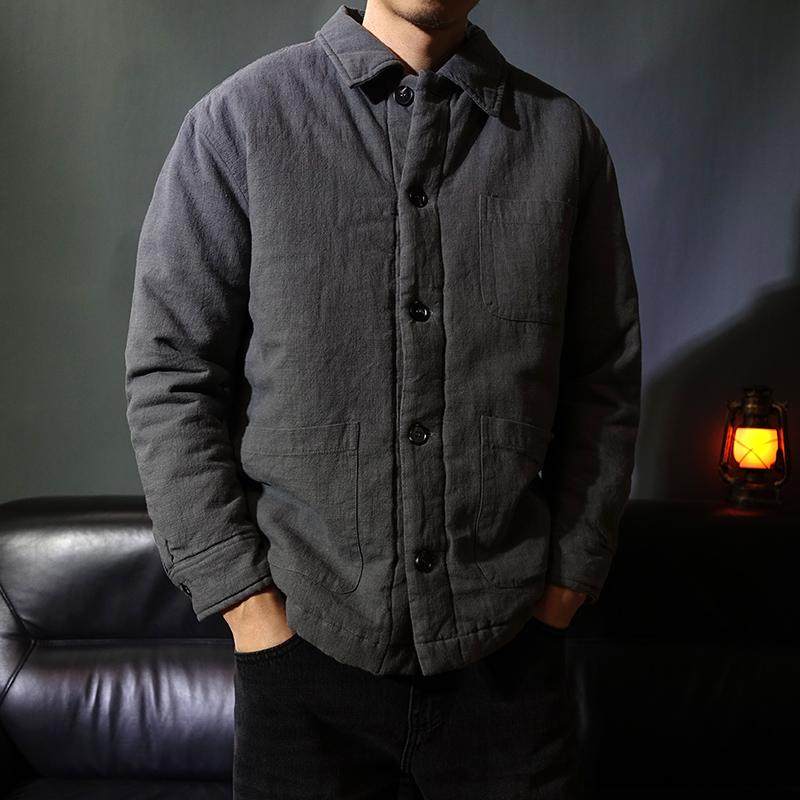 中国风翻领棉麻冬季棉衣男士休闲多口袋棉袄复古外套禅服保暖棉服,男装,棉衣,淘宝优惠券,粉丝福利购,淘宝优惠卷