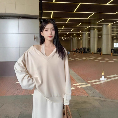 高级感小个子卫衣连衣裙子女2025新款秋季韩系穿搭配一整套装