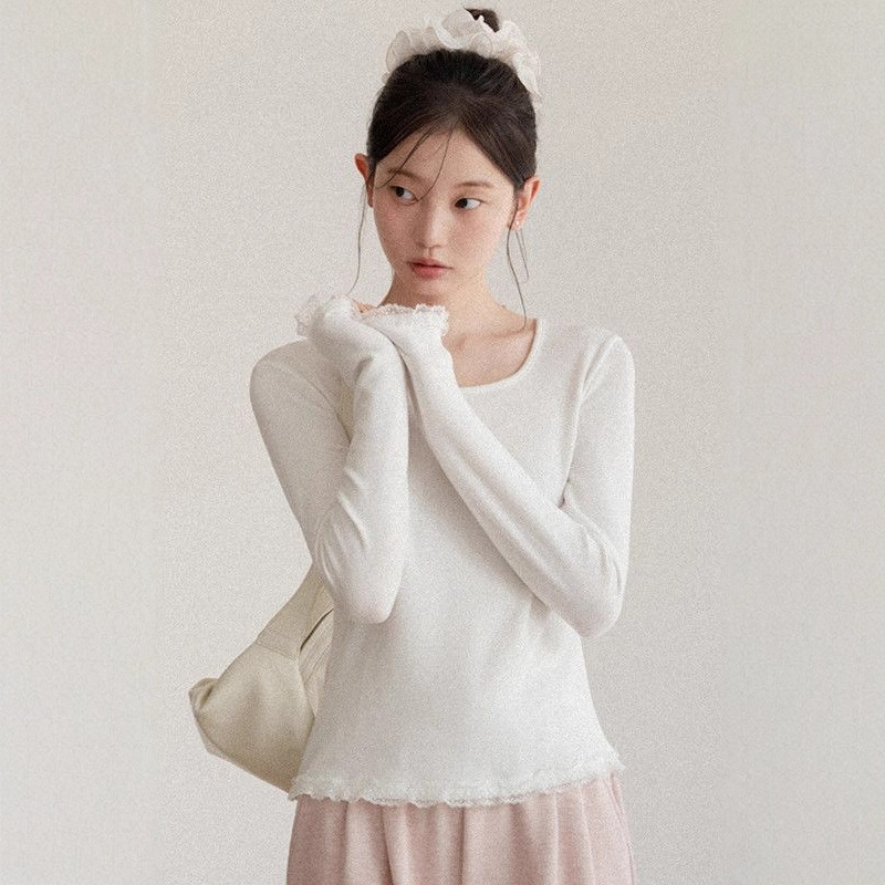 秋冬新款纯欲风辣妹短款长袖t恤女修身显瘦百搭设计感打底衫上衣