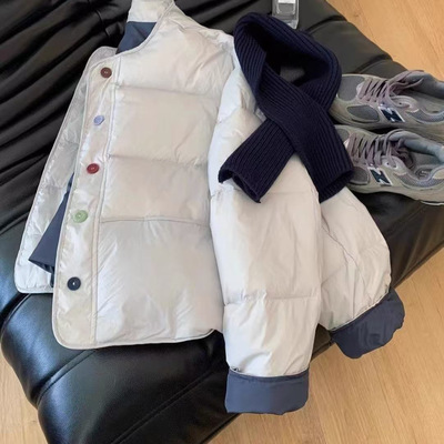 围巾款羽绒棉服女秋冬季新款小个子轻薄韩系棒球加夹棉棉衣夹克