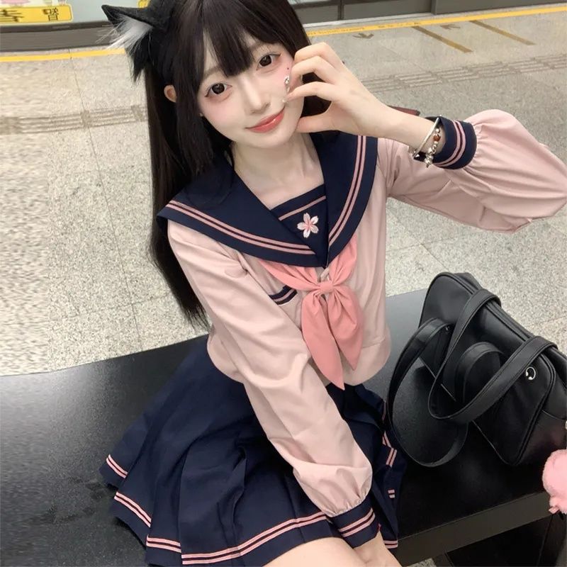 JK制服水手服正品日系学院风秋冬基础款学生套装上衣+短裙2025秋