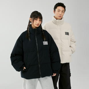UFZ冬季华夫格灯芯绒棉服国潮牌面包服男士女生情侣款加厚外套暖